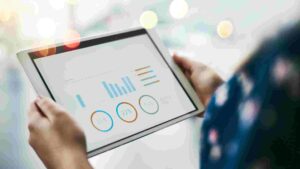 Financial services dashboard on Ipad