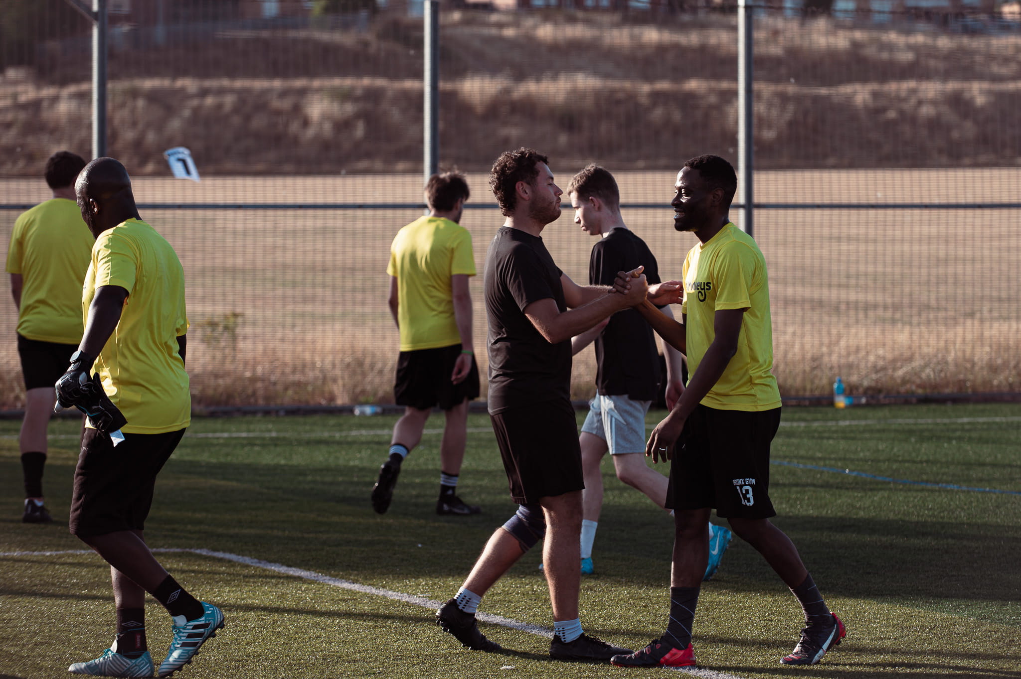 Players in action during the charity six-a-side tournament